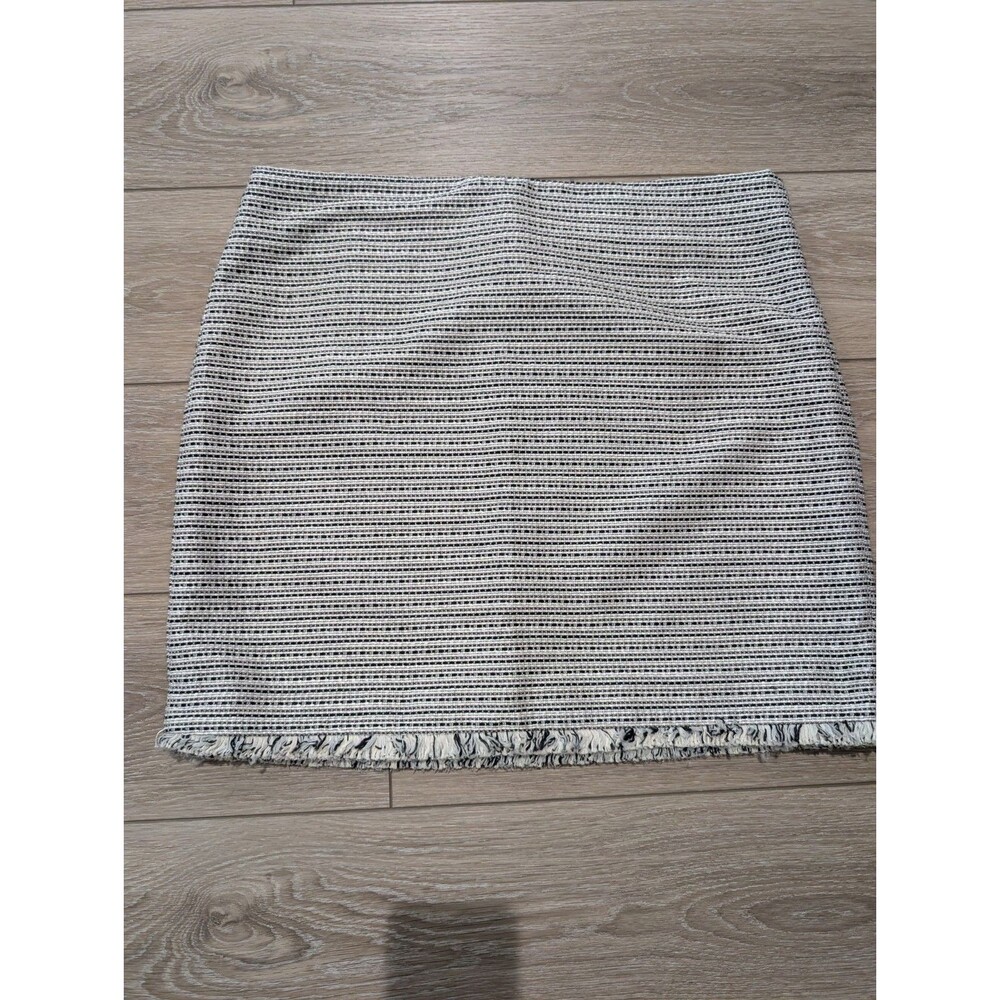 LOFT Outlet Tweed skirt sz 16 Frayed Hem lined side zipper NEW